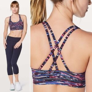 Lululemon Energy Bra in Hinshu Alpine White Multi Size 8